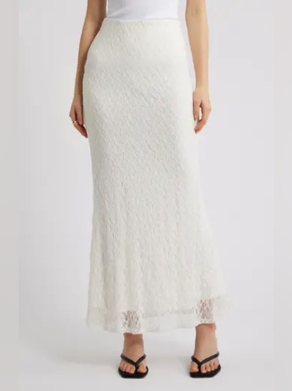 See You Monday White Textured Maxi Skirt XS Elegant Bodycon Skirt NWT